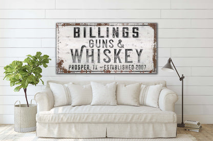 Personalized Sign, Whiskey Bar Sign, Man Cave, Game Room Sign, Custom Name Sign, Family Name Sign, Canvas Print, Bar and Grill, Beer Bar