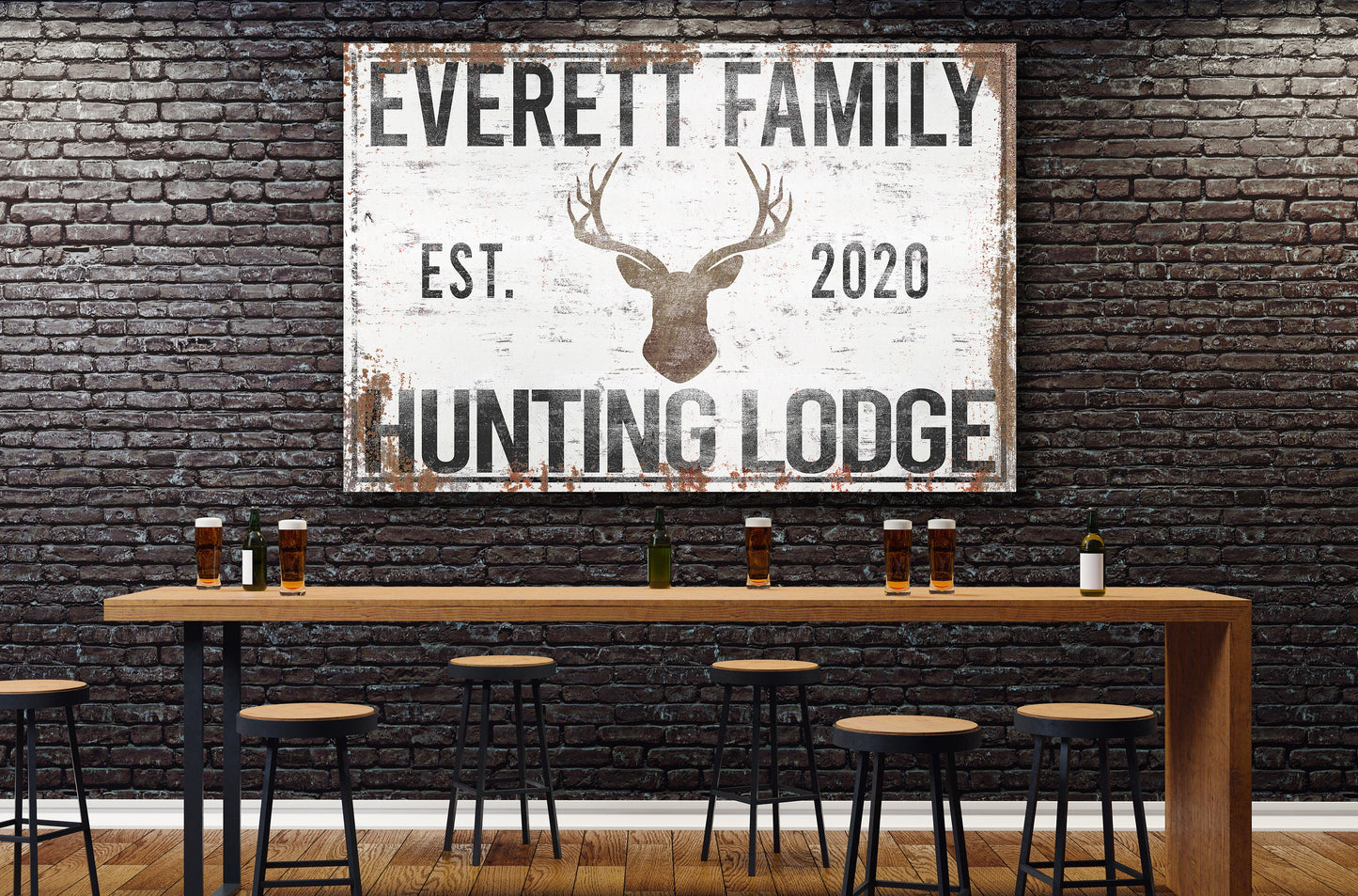 Custom Deer Hunting Sign, Hunting Decor, Cabin Decor, Camping Decor, Custom Canvas Sign, Family Name Sign, Hunting Lodge Decor, Man Cave