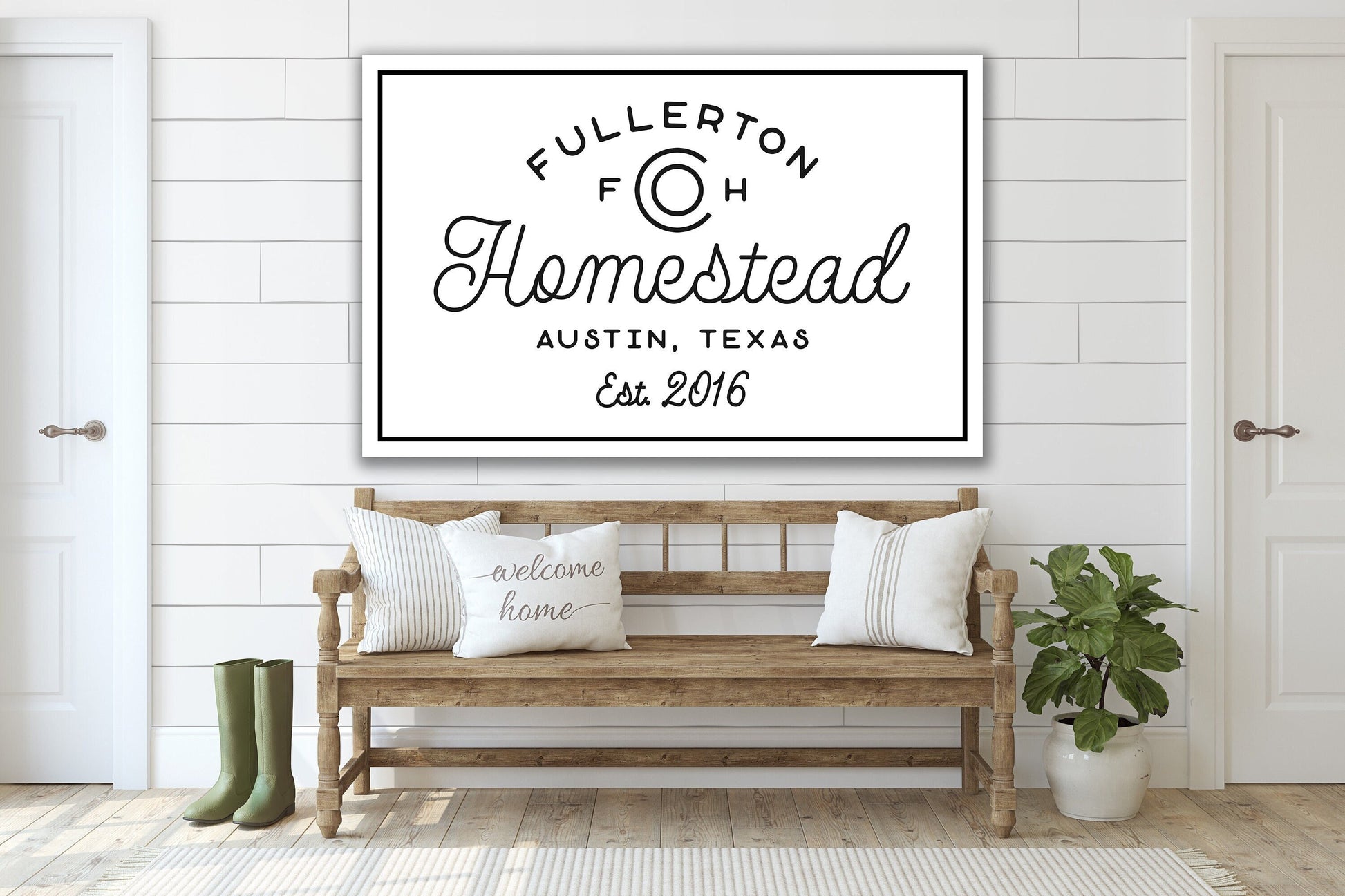 Last Name Sign, Homestead Sign, Modern Farmhouse Sign, Custom Name Sign, Family Name Sign, Canvas Print, Modern Farmhouse Decor