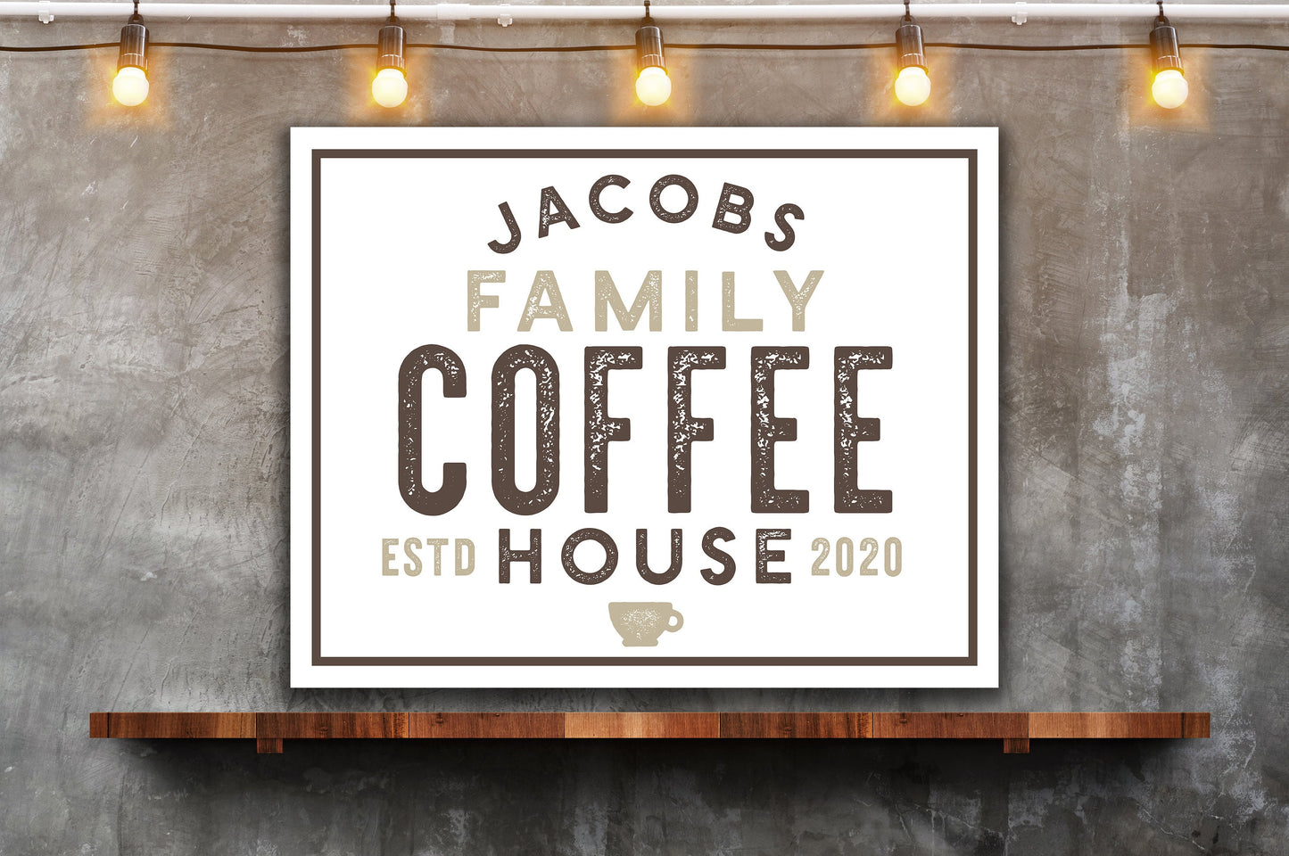 Last Name Sign, Vintage Coffee Sign, Modern Farmhouse Sign, Farmhouse Wall Decor, Kitchen Decor, Family Name Sign, Vintage Farmhouse Decor