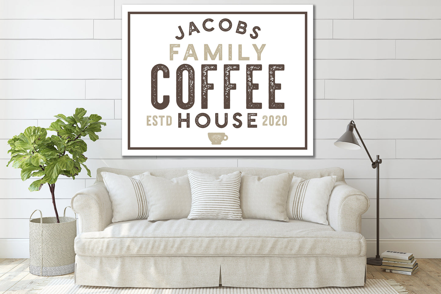 Last Name Sign, Vintage Coffee Sign, Modern Farmhouse Sign, Farmhouse Wall Decor, Kitchen Decor, Family Name Sign, Vintage Farmhouse Decor