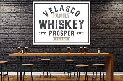 Last Name Sign, Custom Whiskey Sign, Bar and Grill Decor, Man Cave, Modern Farmhouse Sign, Farmhouse Wall Decor, Custom Family Name Sign,