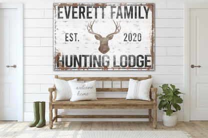 Custom Deer Hunting Sign, Hunting Decor, Cabin Decor, Camping Decor, Custom Canvas Sign, Family Name Sign, Hunting Lodge Decor, Man Cave