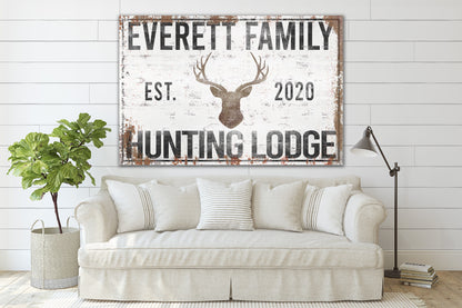 Custom Deer Hunting Sign, Hunting Decor, Cabin Decor, Camping Decor, Custom Canvas Sign, Family Name Sign, Hunting Lodge Decor, Man Cave