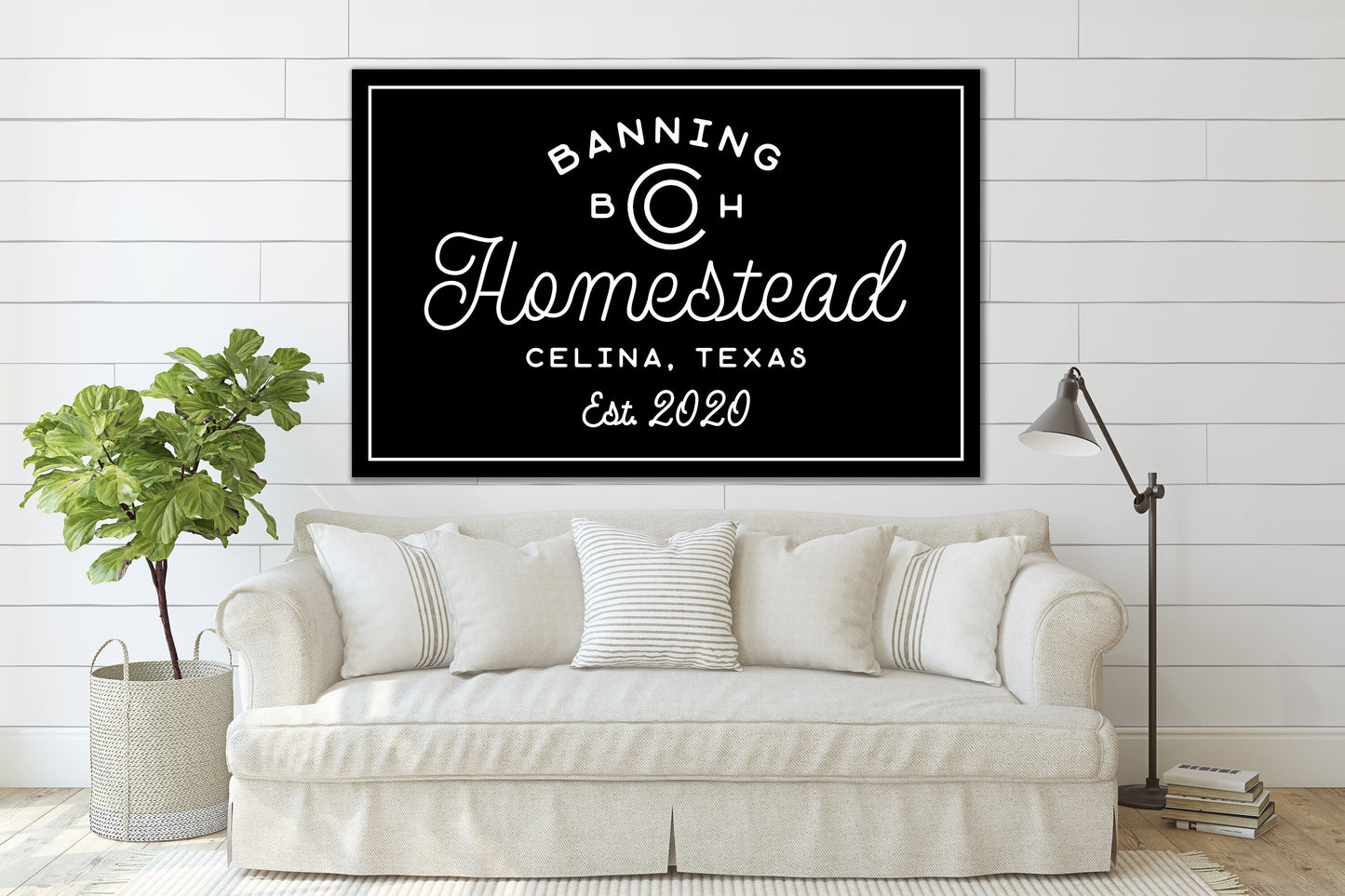 Last Name Sign, Homestead Sign, Modern Farmhouse Decor, Custom Name Sign, Family Name Sign, Canvas Print, Modern Farmhouse Decor