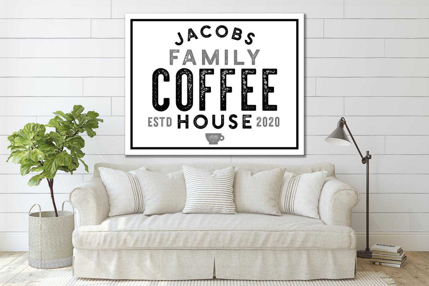 Last Name Sign, Vintage Coffee Sign, Modern Farmhouse Sign, Farmhouse Wall Decor, Kitchen Decor, Family Name Sign, Vintage Farmhouse Decor