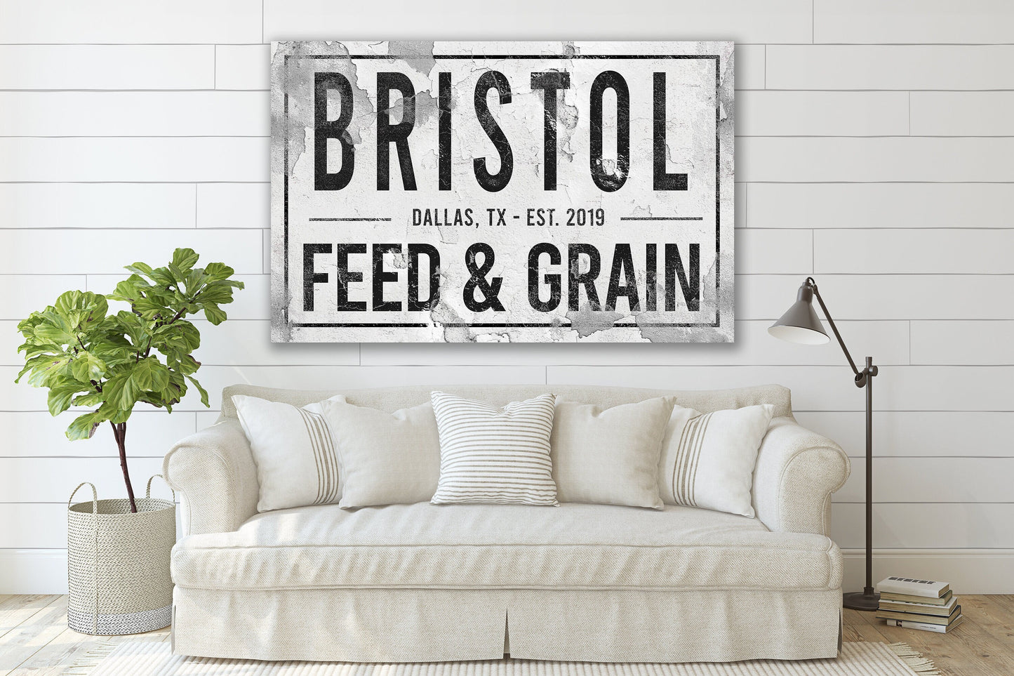 Personalized Feed and Grain Sign, Farmhouse Sign, Custom Name Sign, Family Name Sign, Canvas Print, Farmhouse Decor