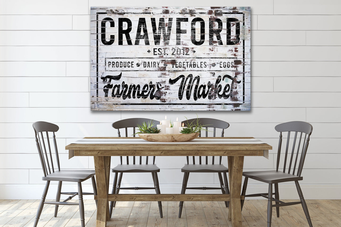 Personalized Farmers Market Sign, Farmhouse Sign, Farmer's Market Decor, Family Name Sign, Canvas Print, Farmhouse Decor